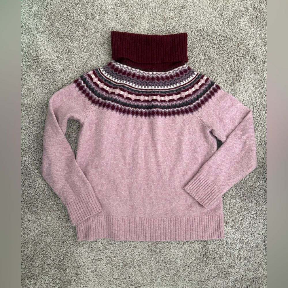 Cynthia Rowley fair isle turtleneck SUPER SOFT size L